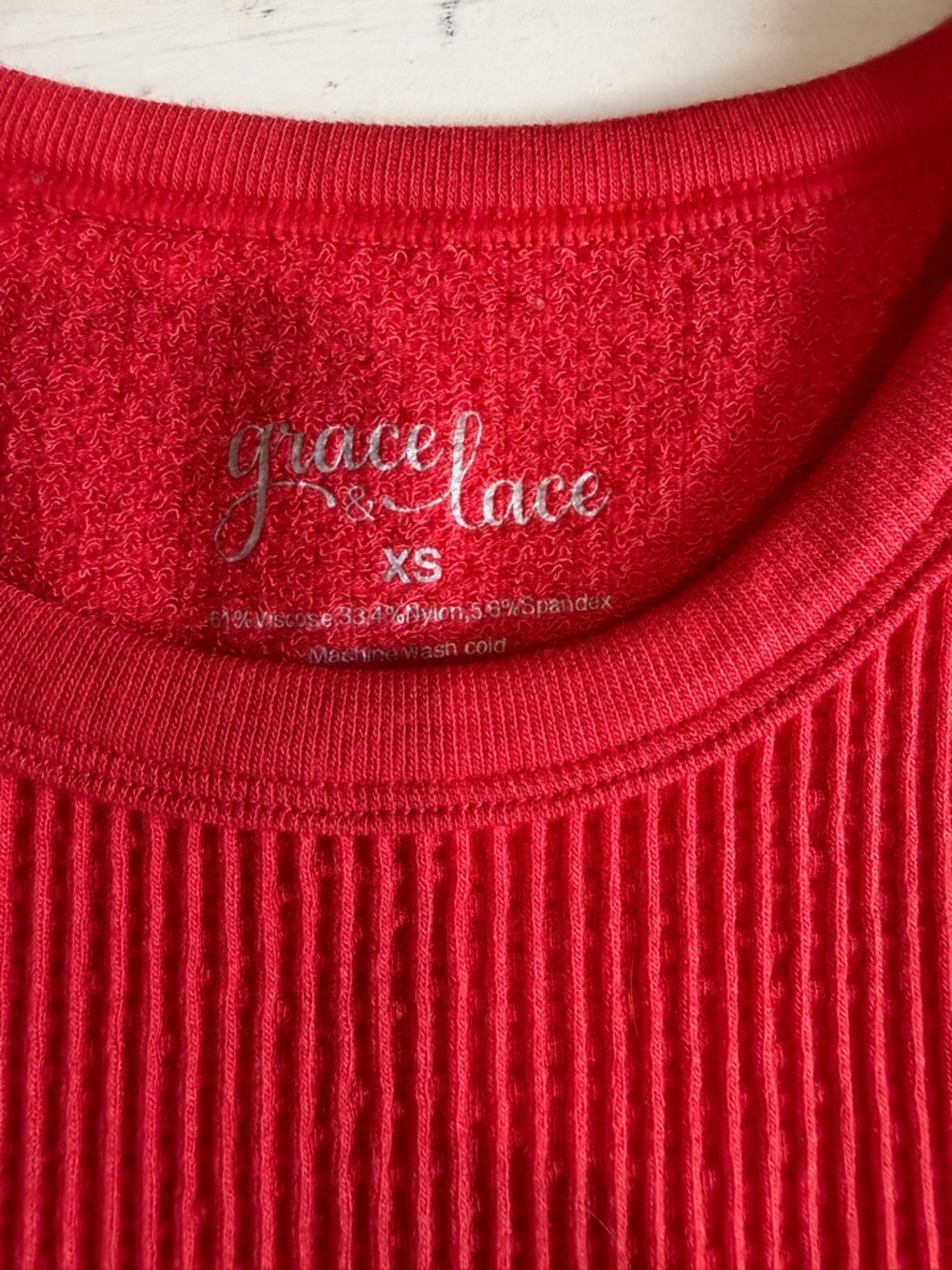 Grace & Lace Brami Ribbed Sleeveless Tank Top Red - Picture 7 of 8